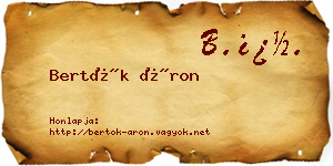 Bertók Áron névjegykártya