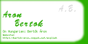 aron bertok business card
